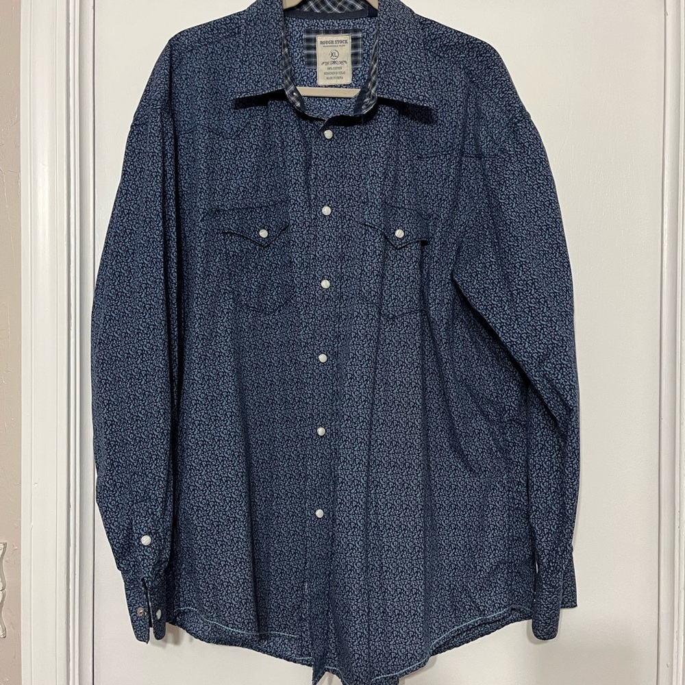 Men’s Rough Stock Pearl Snap XL